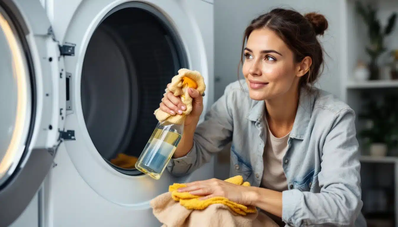 Easy Ways To Clean Your Dryer 5 use an all purpose cleaner or a vinegar solution 358959921