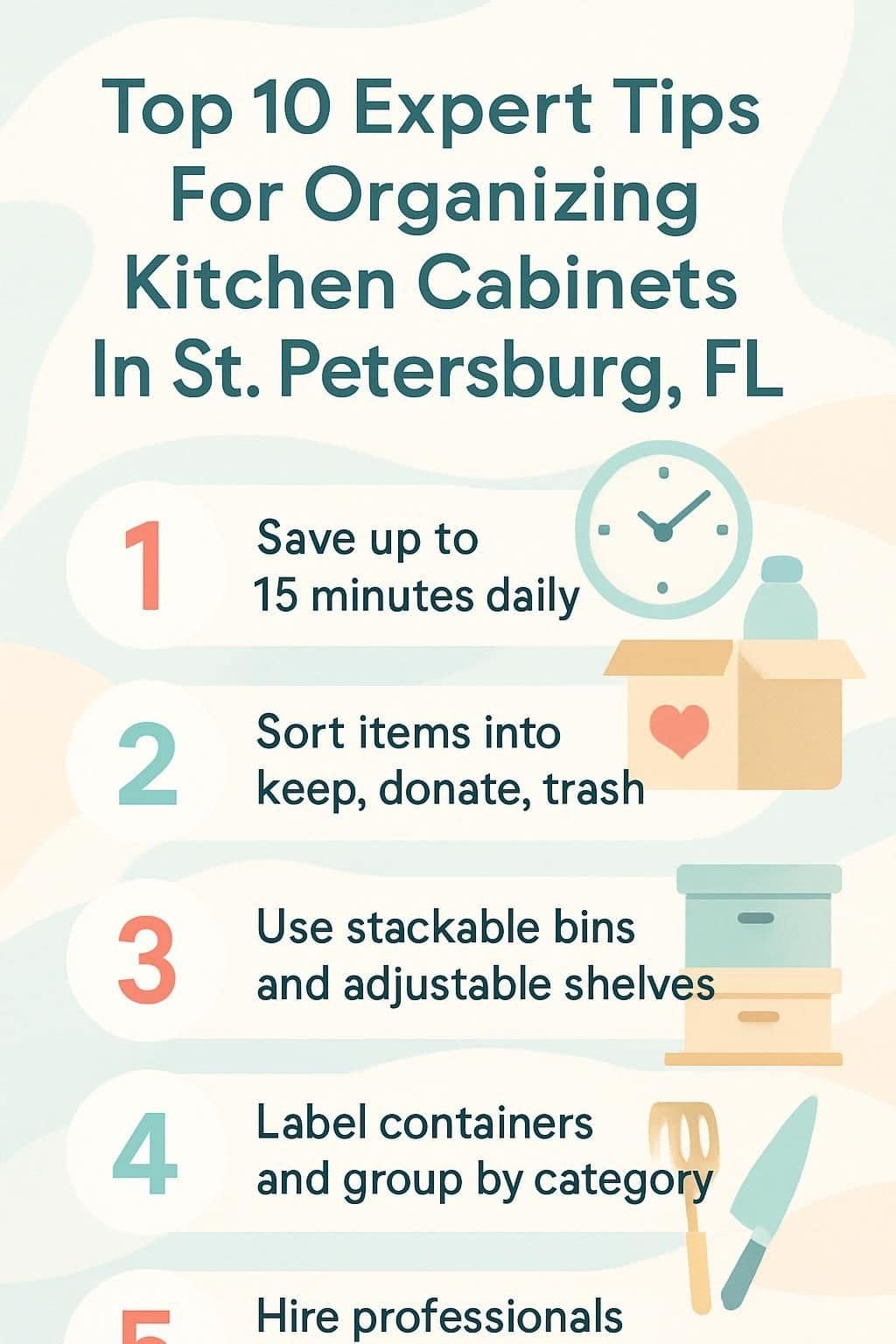 infographic top 10 expert tips for organizing kitchen cabinets in st. petersburg fl 5020967