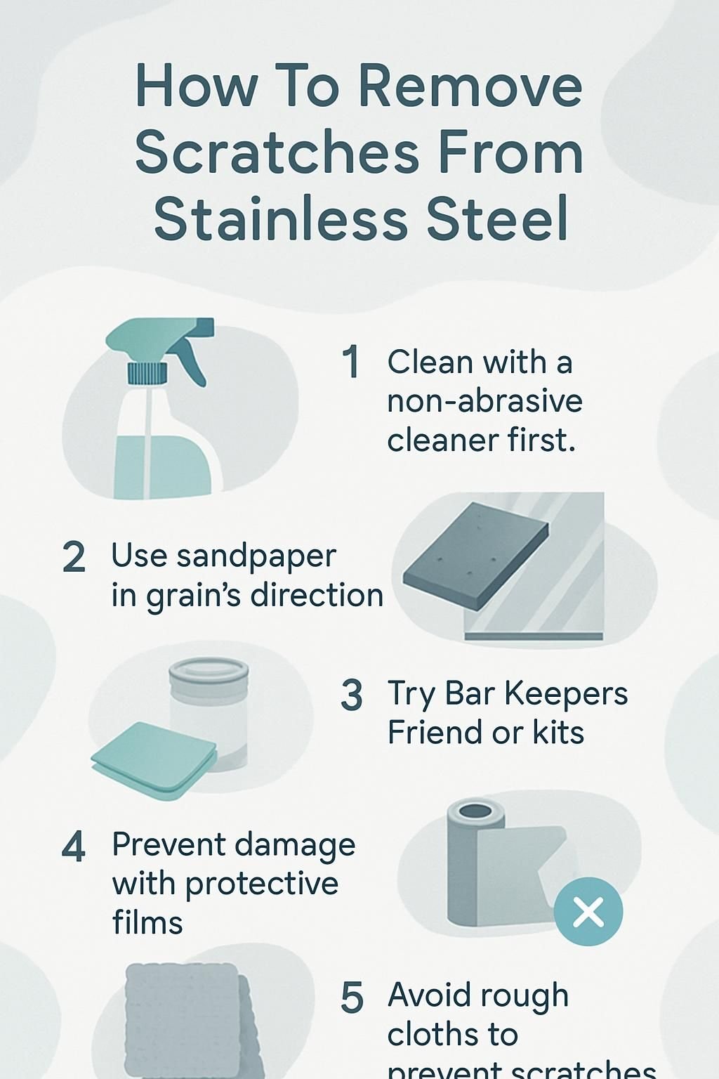 infographic how to remove scratches from stainless steel 5020885