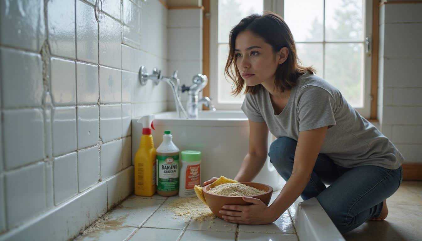 how to clean bathroom tile and grout 416501495