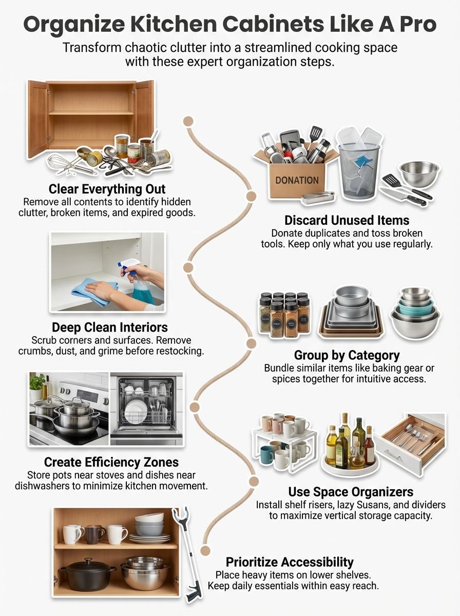 How To Organize Kitchen Cabinets Like A Pro: Top Tips