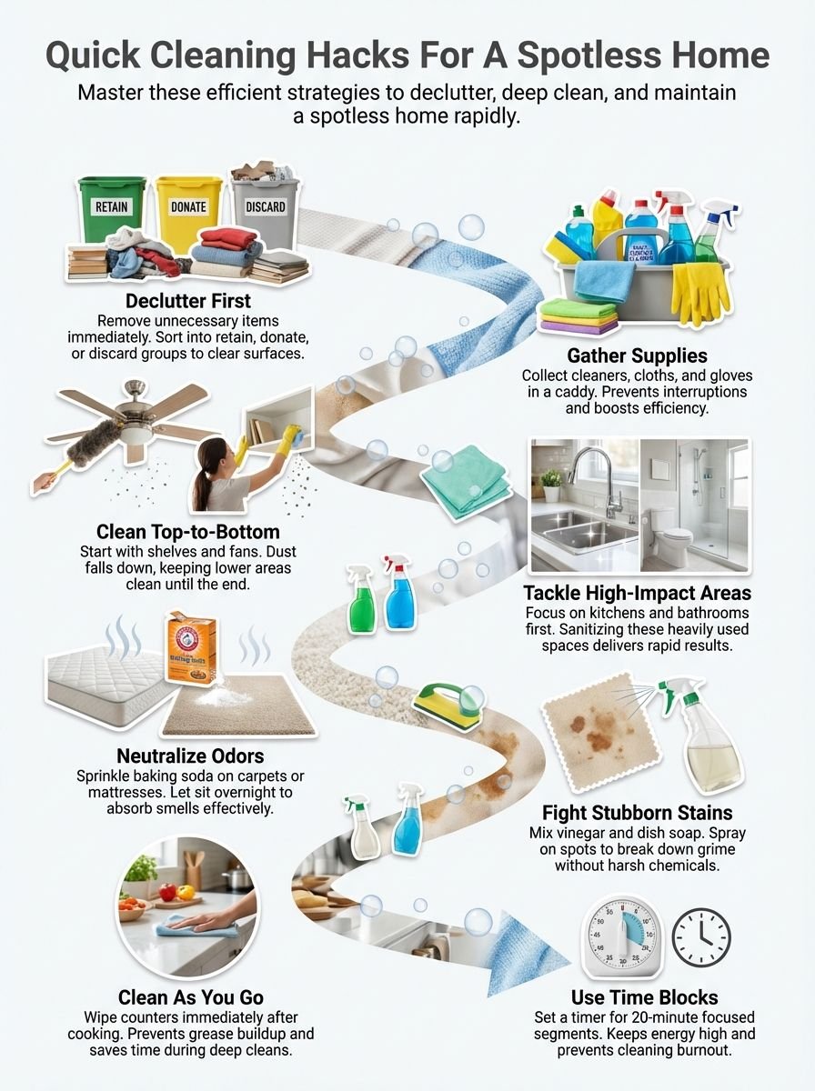 Quick Cleaning Hacks For A Spotless Home In One Go