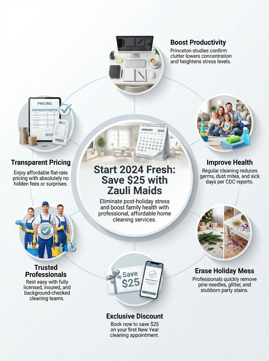 Happy New Years Cleaning Day From Zauli Maids: Save $25 Now Happy New Years Cleaning Day From Zauli Maids: Save $25 Now