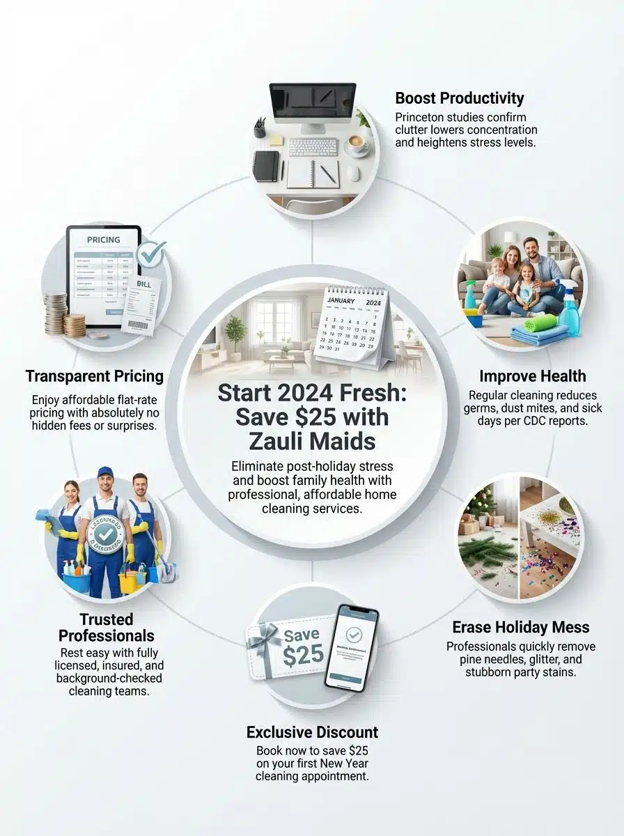 Happy New Years Cleaning Day From Zauli Maids: Save $25 Now Happy New Years Cleaning Day From Zauli Maids: Save $25 Now