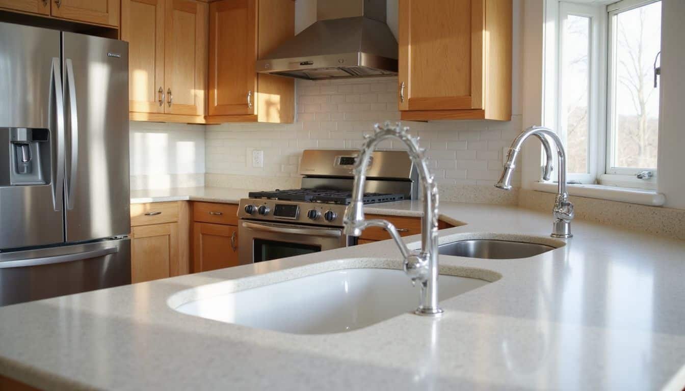A pristine, meticulously cleaned kitchen with polished surfaces and appliances.