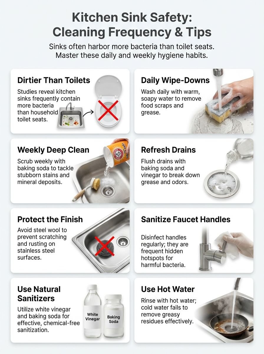 How Often You Should Be Cleaning Your Kitchen Sink For Safety How Often You Should Be Cleaning Your Kitchen Sink For Safety