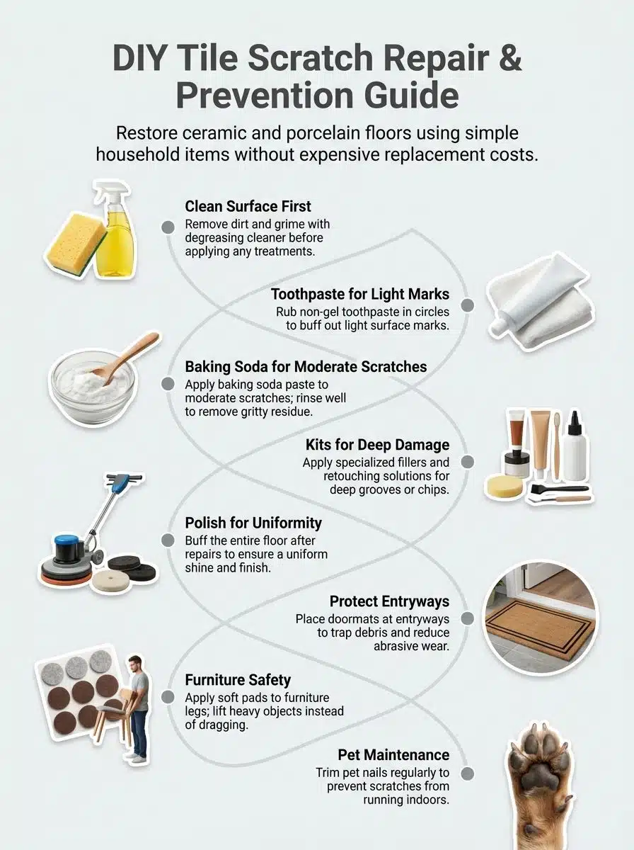 How To Remove Scratches From Floor Tiles Without Replacing Them