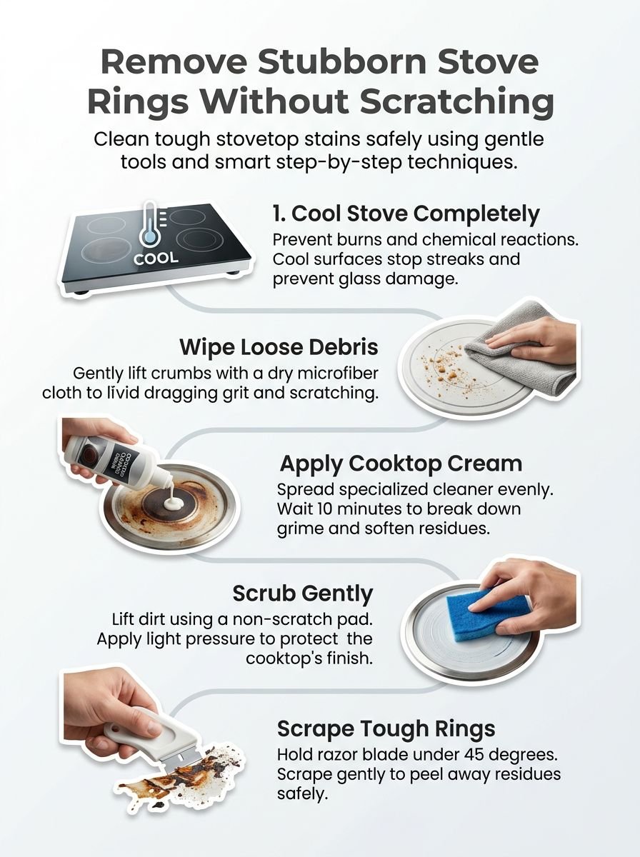 How To Remove Stubborn Rings From Stove Without Scratching The Surface