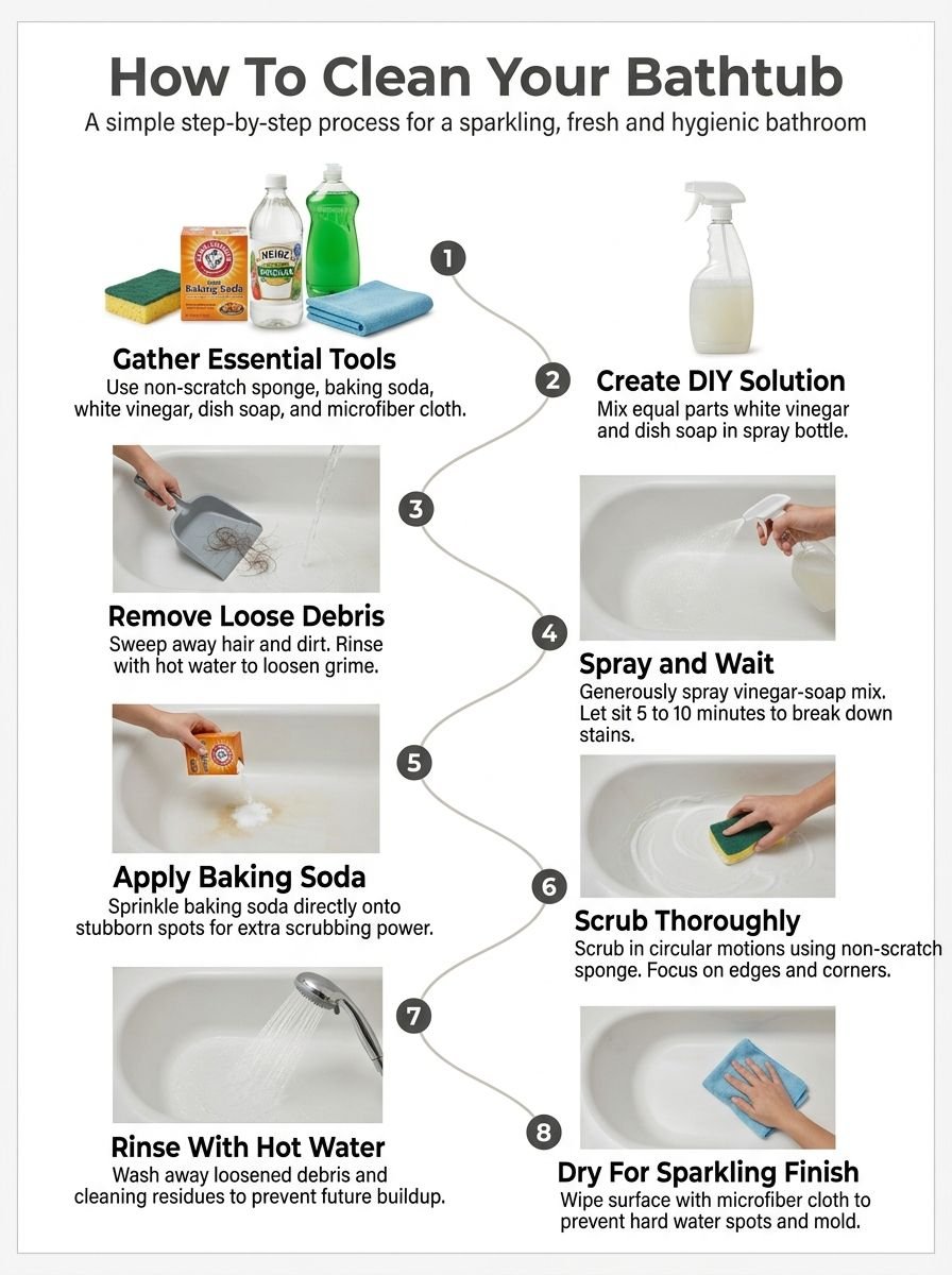 How To Clean Your Bathtub For A Sparkling, Fresh Bathroom How To Clean Your Bathtub For A Sparkling, Fresh Bathroom