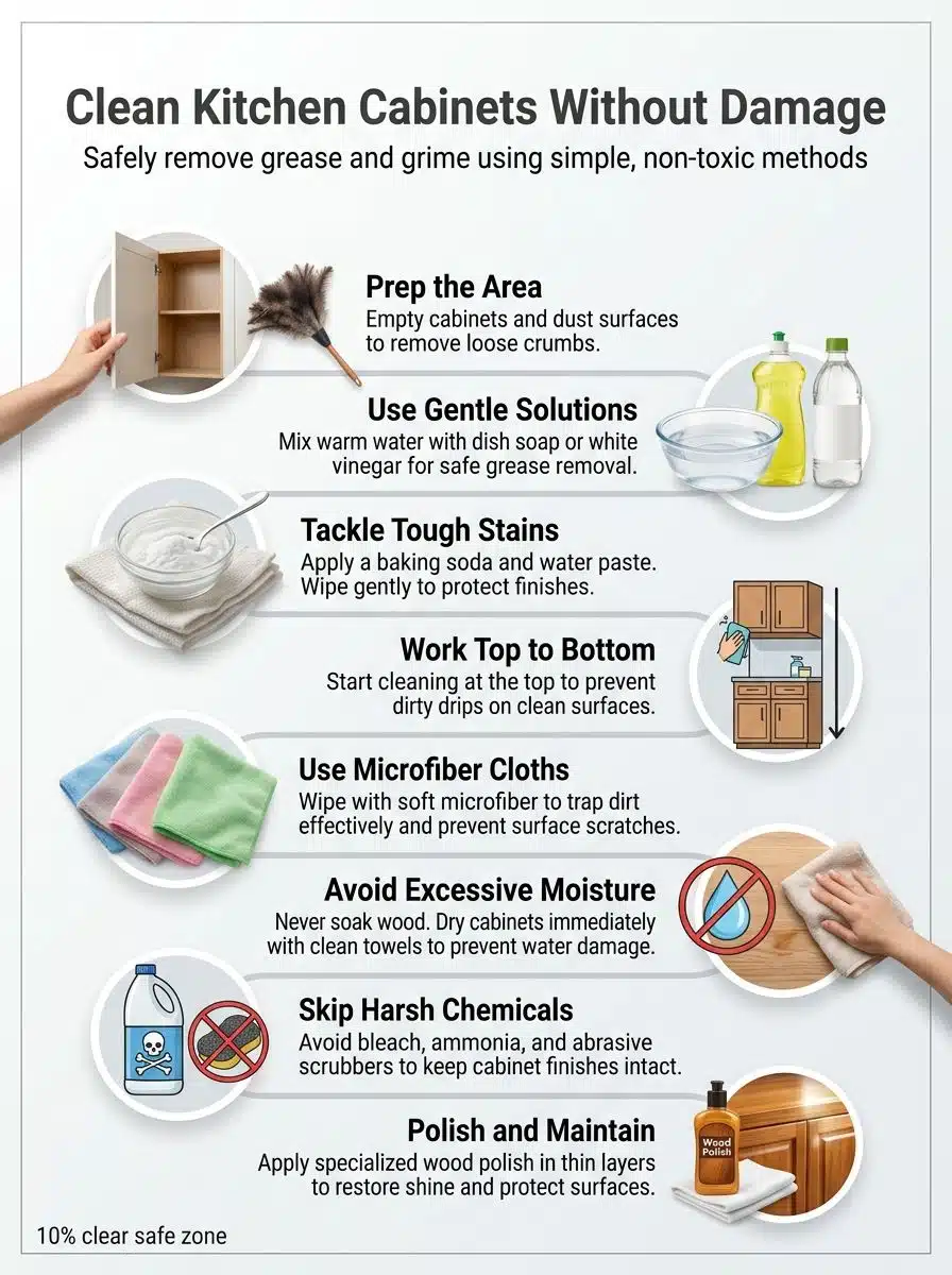 How To Cleaning Kitchen Cabinets Without Damaging The Finish