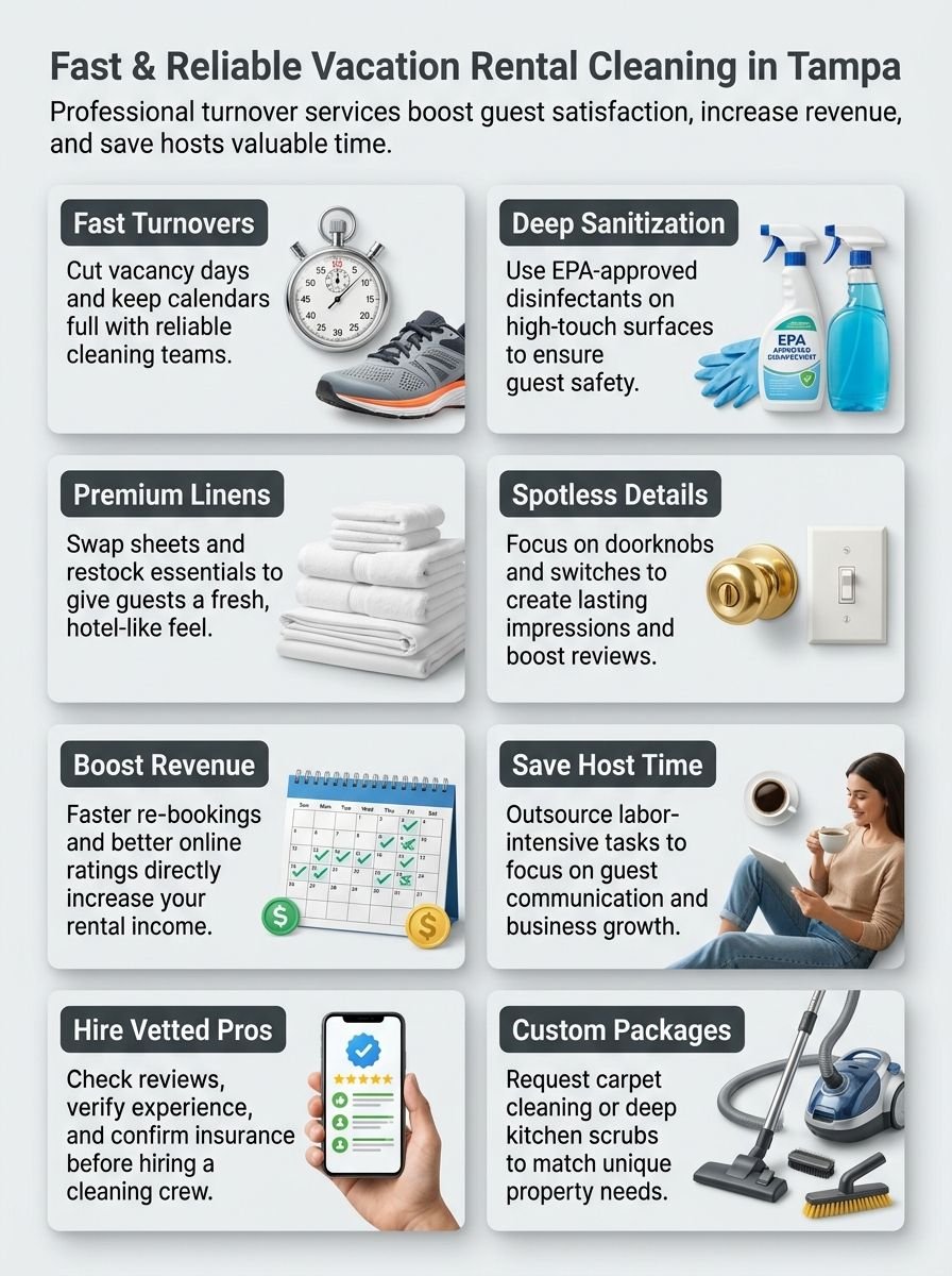 Vacation Rental Cleaning Tampa: Fast, Reliable Turnover Services For Hosts