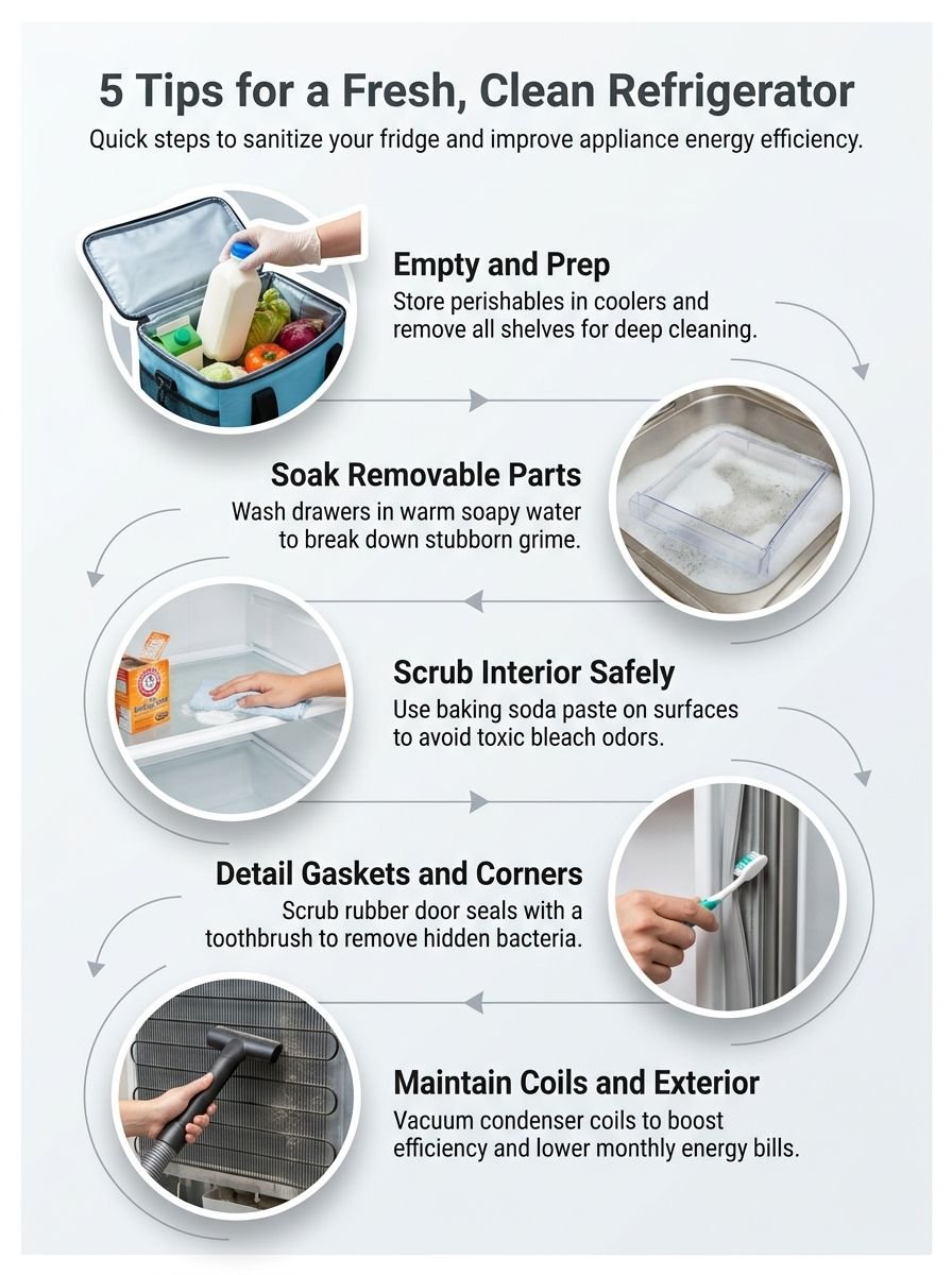 5 Quick Tips To Clean Your Refrigerator And Keep It Fresh