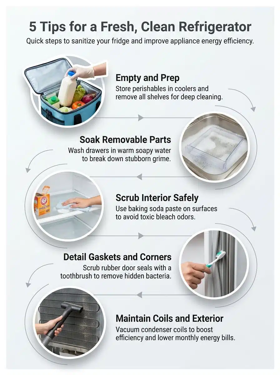 5 Quick Tips To Clean Your Refrigerator And Keep It Fresh 5 Quick Tips To Clean Your Refrigerator And Keep It Fresh